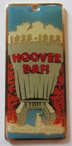 Hoover Dam 50th Golden Anniversary 1935-85 Keychain Key Ring - Picture 1 of 2
