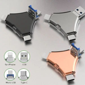 2TB Memory Stick 4-IN-1 USB Flash Drive for iPhone iPad Samsung External Storage - Afbeelding 1 van 19
