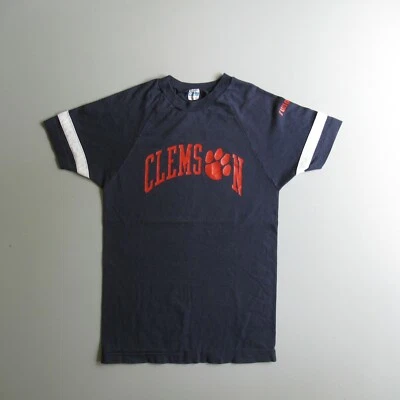 Camiseta Vintage Clemson Tigers Barra Azul Champion Tag Swim Team Ponto Único  - Imagem 1 de 4