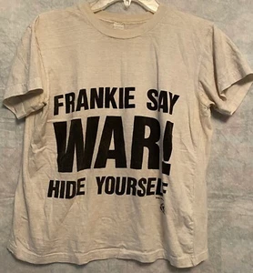 Vintage Frankie Say War Hide Yourself 1984 Shirt Sz Medium Rare Worn Stained - Picture 1 of 11