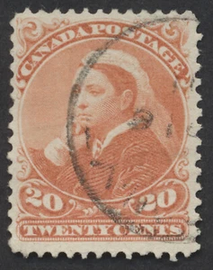 Canada #46 20c Victoria Widow Weeds F-VF Used Light CDS Cancel - Picture 1 of 2
