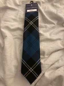 Highlander Collection By Lochcarron Tie Necktie Wool Ramsay Blue NWT Made In UK - Picture 1 of 4