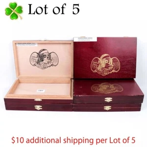 Lote de 5 cajas de cigarros de madera vacías Betty con fondo graso 9,5" x 6,25" x 1,25" - Imagen 1 de 12