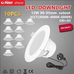 10X 12W 90mm Cut out LED Downlights Tri-color Changeable AU Plug Downlight 10PCS - Picture 1 of 5