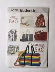 Butterick One Size Sewing Pattern 6678 Tote Bags Uncut - Picture 1 of 3