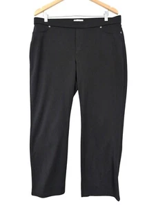 Susan Graver Milano Knit Jean Style Pull On Pants Womens L Petite Black Stretch - Picture 1 of 10