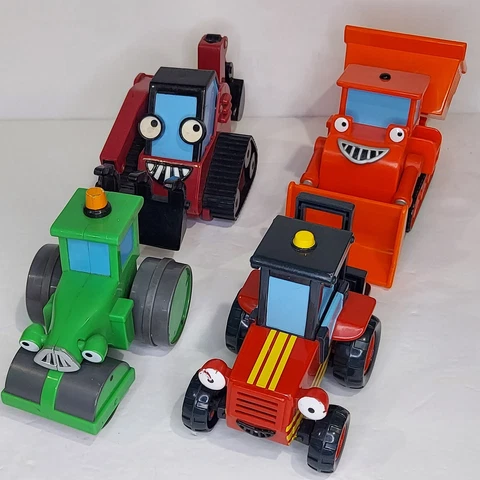 2001 Talking Bob the Builder 4" Muck Roley Benny Sumsy Vehicle Lot Hasbro Cover