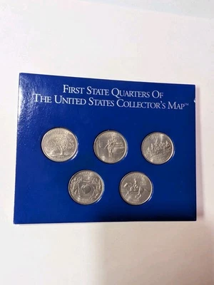 1999 State Quarters Set – Delaware PA NJ GA CT – BU Uncirculated 5 Coin Collecto - Image 1 of 4