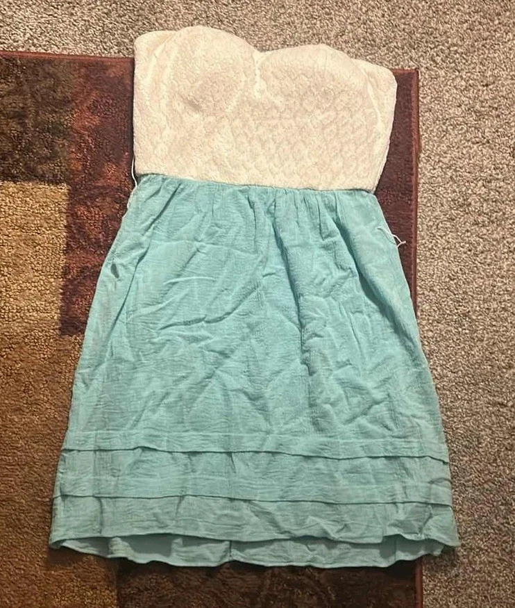 Vestido sin tirantes Charlotte Russe para mujer Y2K de encaje crema Foto 1 de 1