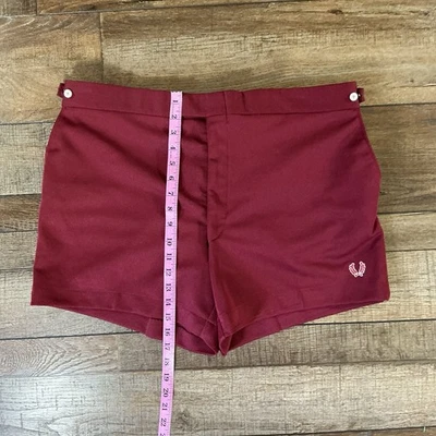 Pantalones Cortos De Colección Años 80 Fred Perry Ropa Deportiva Para Hombre Talla M Rojo Logo Bordado 103924 Foto 1 de 4