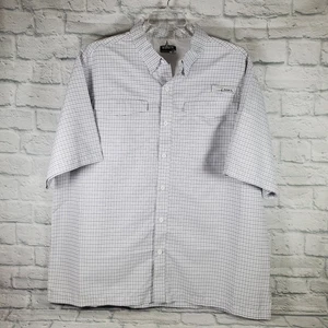 Habit Herren XL kariertes Button Down belüftetes Outdoor Angeln Kurzarm Hemd - Bild 1 von 4