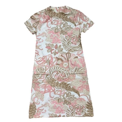 Vestido Vaina Herman Marcus Vintage Años 60 Para Mujer Mediano Rosa Floral Mod Preppy Foto 1 de 4