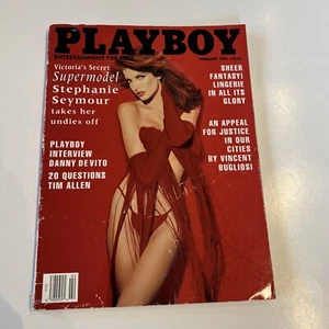 Playboy Magazine February 1993 Victoria Secret Supermodel Stephanie Seymour - Picture 1 of 5