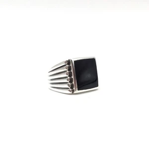 Anillo de plata 925 de ónix negro anillo para hombre joyería maciza 18,4 mm / 58 - Imagen 1 de 13