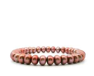 Honora Cultured Cherry Red Pearl Strech Bracelet 7 inches - Picture 1 of 4