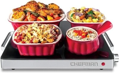 Chefman Compact Glass top Warming Tray with Adjustable Temperature Control-Black - Image 1 of 4