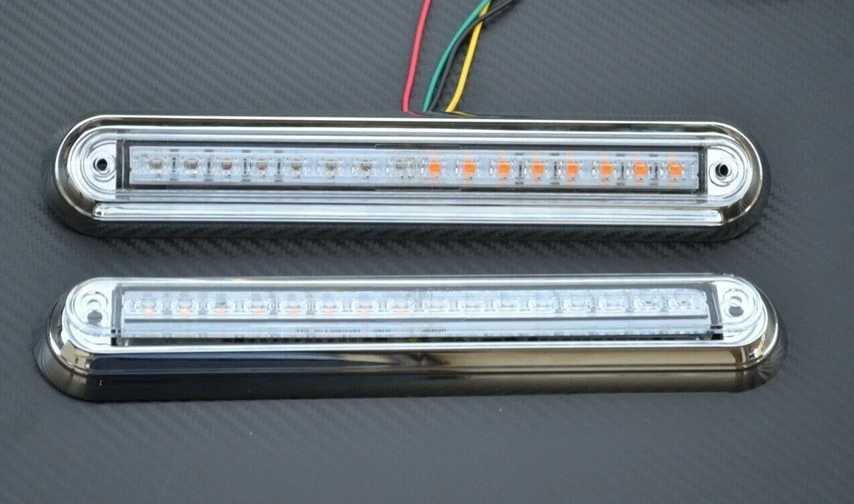 1 Paar Stopp LED Rückleuchte Chrom 12V Umrissleuchten für Iveco Volkswagen Fiat - Bild 1 von 4
