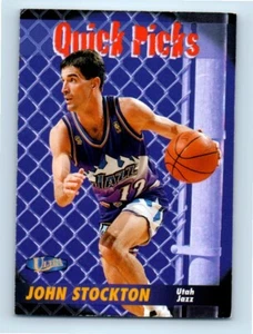 Tarjeta de baloncesto Fleer Ultra Quick Picks #7QP John Stockton HOF 1997-98 🔥🏀 - Imagen 1 de 2