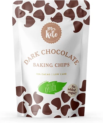 Sugar Free 70% Dark Chocolate Chips by Mrs. Keto | Vegan, No Added Sugar | Low | - Image 1 of 4