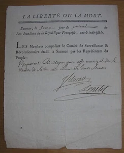 La Liberté ou la Mort. Se rendre de suite au lieu des Séances du Comité. 1793 - Bild 1 von 1
