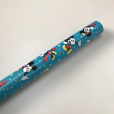 Disney Modern Birthday Wrapping Paper NEW 12.5 Ft Blue Vintage Pie Eye Roll - Image 1 of 4