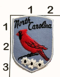 Embroidered Vintage Canvas Iron-on Travel Patch Cardinal Flowering Dogwood Blue - Picture 1 of 1