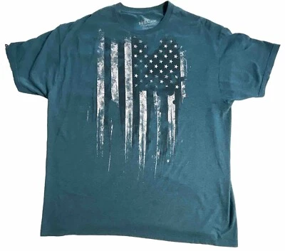 Helix Shirt Mens XL T-Shirt Blue Green American Flag Short Sleeve Patriotic - Image 1 of 4
