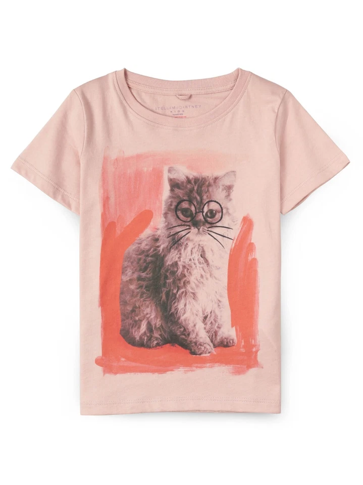 Stella Mccartney Niños Niña Camisetas Arlo Gato Blanco/Rosa 4 6 8 Foto 1 de 1