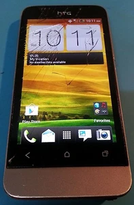 HTC One V 4GB Gray Unknown CDMA Android Smartphone Cracked Glass Burn Mark - Imagen 1 de 5