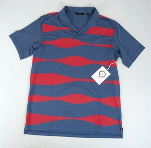 Neu Radmor Shirt Herren Small Golf Polo Crosby Reverb blau rot gestreift - Bild 1 von 6