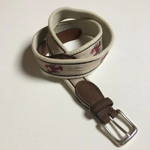 THOMAS BATES Lobster Leather Nickel Buckle Belt 36 - Picture 1 of 6