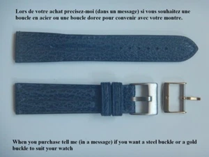 22 mm BRACELET ÉTANCHE REQUIN VÉRITABLE BLEU MARINE POUR MONTRE SPORT CHRONOMAT - Imagen 1 de 12