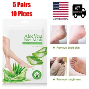 5 Pairs Foot Peel Mask Baby Soft Feet Calluses Dead Dry Skin Cracked Heel Repair - Picture 1 of 13