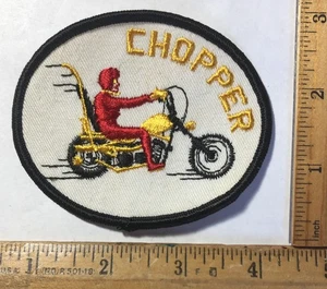 Vintage Chopper Motorcycle Logo Sew On Patch Biker NOS - Picture 1 of 2