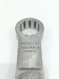 TOHNICHI RH22DX27 TESTA AD ANELLO 22X27MM ATTACCO CHIAVE DINAMOMETRICA TMAX 490N·M GIAPPONE - Foto 1 di 7