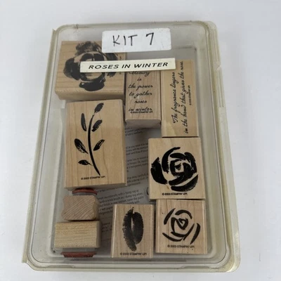 Stampin' Up! Juego de 9 estampillas de goma de madera Rosas en invierno 2003 Foto 1 de 4