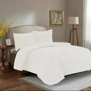 3-teiliges Quilt Tagesdecke Set Oversized Queen Vanilla Ice - Bild 1 von 4