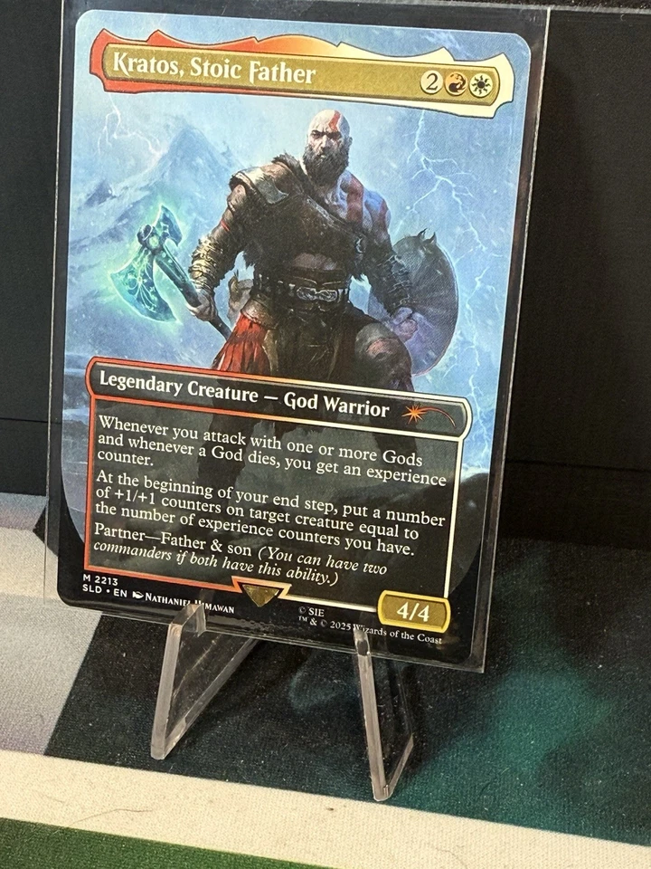 MTG God Of War Kratos, Stoic Father Mythic M2213 Borderless Non-Foil - Image 1 of 1