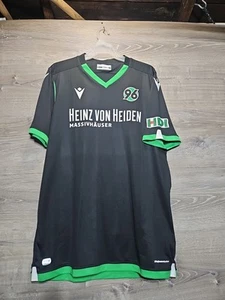 Macron Hannover 96 Jersey Away Sz 2XL Niemals Allein HDI Heinz Von Heiden Black - Picture 1 of 16