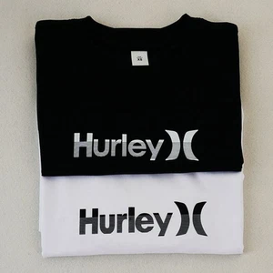Excellent Hurley T-shirts Men's Round Neck Short Sleeve Tee Black White 1000B - Picture 1 of 7