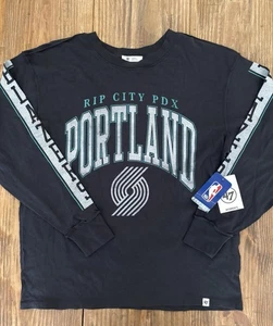 Women's '47 Brand Portland Trail Blazers RIP City PDX Long Sleeve Shirt Small - Picture 1 of 13