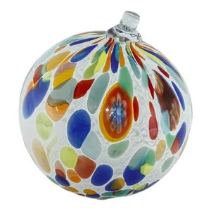 Murano Glass Bauble Art Xmas Christmas Decoration Ball Multi Green Millefiori - Picture 1 of 2