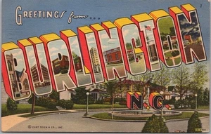 BURLINGTON North Carolina Großbrief Postkarte Straßenansicht / Curteich Leinen 1959 - Bild 1 von 2