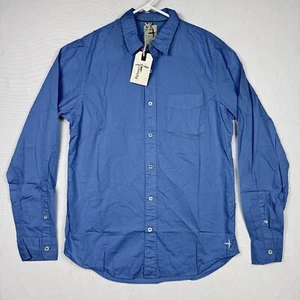 Relwen Garment Dyed Poplin Shirt Medium Blue Button Long Sleeve Huckberry NWT - Picture 1 of 12