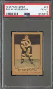 1951-52 PARKHURST #26 BILL QUACKENBUSH PSA 6 (RC) BRUINS HOF NICELY CENT *CC0046 - Foto 1 di 2