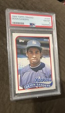 1989 Topps Traded #110T Deion Sanders Rookie Yankees PSA 8 NM-MT