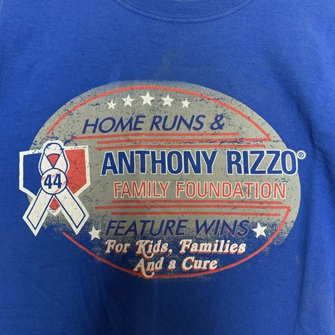 Gildan Chicago Cubs #44 Anthony Rizzo T-shirt Blue Youth Size Medium M Cover