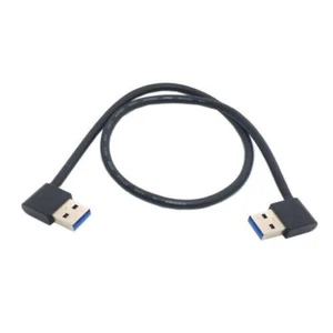 USB 3.0 Type A Male 90 Degree Left Angled to Right Angled Extension Data Cable - Picture 1 of 5