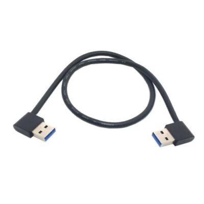 USB 3.0 Type A Male 90 Degree Left Angled to Right Angled Extension Data Cable - Image 1 of 4