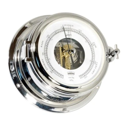 Schatz Ship Barometer Chrome Midi 453bo Scale Open English Wxh 6 3/32in x 2 - Image 1 of 2